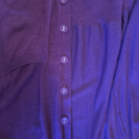 BCBGmaxazria aubergine Belted Cardigan w buttons and pockets - Picture 3 of 8